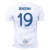 Maglia ufficiale Francia Benzema 19 Trasferta Mondiali 2022 per Uomo